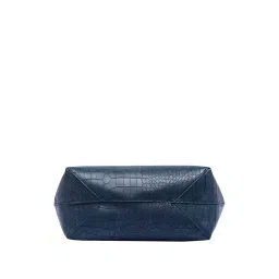 Caprese Gazza Teal Blue Textured Medium Tote Handbag image 5