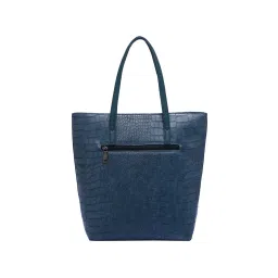 Caprese Gazza Teal Blue Textured Medium Tote Handbag image 3