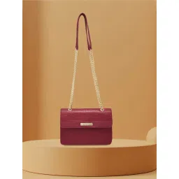 Caprese Hanna Maroon Animal Effect Shoulder Bag-picture-41