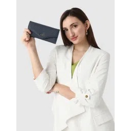 Caprese Ingrid Navy Faux Leather Textured Wallet-picture-30