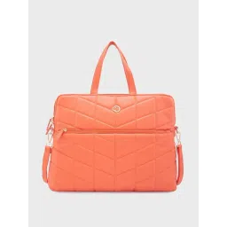 Caprese Julie Orange Quilted Large Satchel Handbag-picture-21