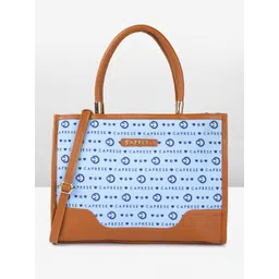 Caprese Peace Brand Logo Printed Structured Handheld Bag-picture-20