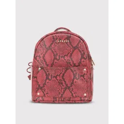 Caprese Red Faux Leather Extra Large Backpack-picture-18