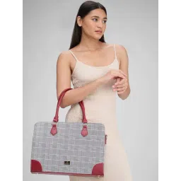 Caprese REMI Red & Grey Faux Leather Large Messenger Bag-picture-12