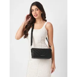 Caprese Riko Black Quilted Cross Body Bag-picture-39