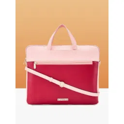 Caprese Ryma Red & Pink Laptop Bag-picture-25