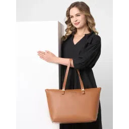 Caprese Tan Polka Large Leather Laptop Tote-picture-25