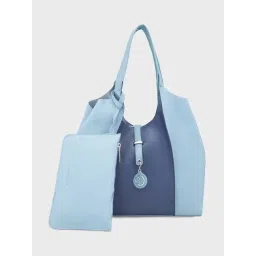 Caprese Tiera Powder Blue Solid Large Hobo Handbag-picture-43
