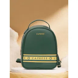 Caprese TRINITY Dark Green Faux Leather Medium Backpack-picture-42