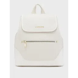 Caprese White Faux Leather Medium Backpack-picture-22
