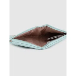 Caprese Women Blue Solid Two Fold Wallet image 4