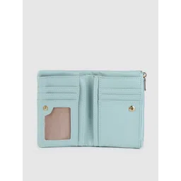 Caprese Women Blue Solid Two Fold Wallet image 5