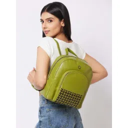 Caprese ZETA Green Faux Leather Large Backpack-picture-44
