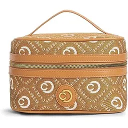 Caprese Florida Small Vanity Bag for Women | Elegant & Classic Design with Spacious Storage for Jewelry, Makeup, Necklaces, Rings & More | Perfect for Travel & Special Occasions (Tan)-picture-15