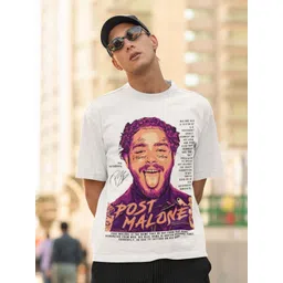CAPTCHA Post Malone Printed Cotton Oversized T-shirt-picture-19