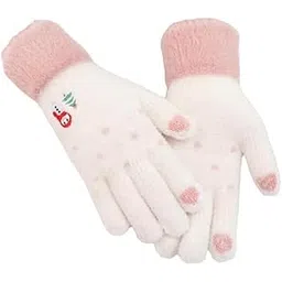 capznmore Women Woolen Gloves Half Finger Acrylic Angora Wool Knitted Plush Winter Mitten Gloves for Girls and Boys Casual Warm Fingerless Hand Gloves-picture-29