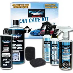 Car Care Kit 7pcs | Includes Dashboard & leather Polish, Automotive Snow FoamXpert Wax Shampoo, Interior Cleaner, Tyre Polish, Hardwater Spot Remover, 2 Applicators - Car Washing Kit-picture-22