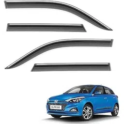 Car Compatible Wind Deflectors Rain Guard Door Visor for Hyundai Elite I20 (2018-2020 Model) - Chrome Lined, Polycarbonate, Smoke, Set of 4 Pcs-picture-12