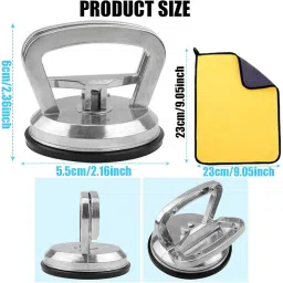 Car Dent Remover Puller, Aluminum Suction Cup Tool Kit for Car Dent Repair, Grabo Suction Cup, Durable Dent Ding Remover with Microfiber Towel, Ideal for Car Bodywork Panel, Glass, and Tile Moving image 5