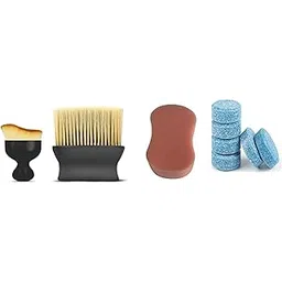 Car Interior & Exterior Cleaning Brush Set of 2 with 1 Sponge, 5 Tablets Cleaning for car Glasses, Dashboard, Computer/Laptop Keyboard, Windows in House etc,-image-8