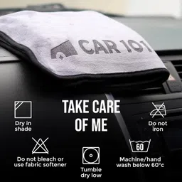 CAR101 500 GSM Micro Fiber Cloth for Car Cleaning Pack of 2, Grey - (75X35Cm) Ideal for Car, Glass & Bike Cleaning. Premium Car Care Product, Super Absorbent Microfiber Cleaning Towel image 5