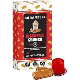 Caramelly Biscoffee Crunch Flavoured Nespresso Compatible Coffee Capsules, 10 Pods, Intensity - 8 | Medium Roast | Aluminium Coffee Pods-picture-24