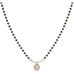caratlane 14 KT Yellow Gold Roha Diamond Mangalsutra for Women-picture-39