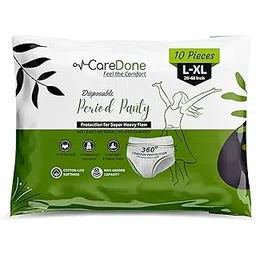 CareDone Disposable Period Panties for Women & Girls | 360° Protection | Soft and Flexible | Overnight Comfort | Protects From Heavy Flow | Rash Free and Toxin Free. (10 Panties (L-XL))-picture-17