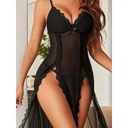 CareDone Women Self Design Shoulder Straps Baby Doll image 2