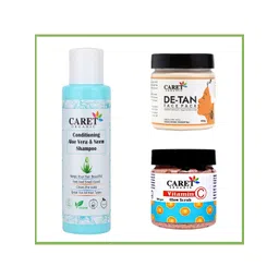 CARET ORGANIC Neem Shampoo De Tan Face Pack & Vitamin C Glow Scrub Combo-picture-30