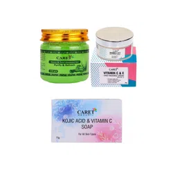 CARET ORGANIC Set Of 3 Aloevera Gel With Daily Radiance Cream & Kojic Acid Vitamin C Soap-picture-24
