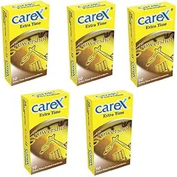 CareX Powershot 10 Extra Time Dotted Condoms (Combo) (5 (1x10s))-picture-21