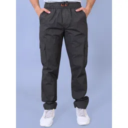 Cargo Sports Men Cotton Relaxed Regular Fit Mid-Rise Cargos Trousers-picture-11