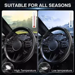 CARIZO CI224418 Non-Slip Steering Wheel Cover for Toyota Innova Crysta New (Set of 2) image 5