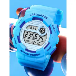 CARLINGTON Junior Kids Printed Digital Multi Function Watch Junior 9121 Blue-picture-21