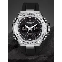 CARLINGTON Men Stainless Steel Water Resistant Analogue and Digital Watch CT 9107 Blue-picture-20