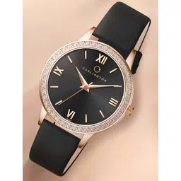 CARLINGTON Women Embellished Stainless Steel Straps Analogue Watch Iconic 2042 Black-picture-10