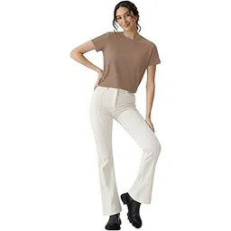 carlo magno Pastel Brown Cotton T-Shirt for Girls & Women | Purse Happy | Round Neck | Half Sleeve | 180 GSM | Ultra Soft | Regular Fit | Anti-Pilling|-picture-11