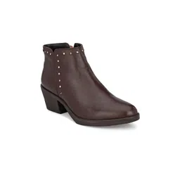 CARLO ROMANO BY WASAN SHOES Women Brown Leather Flat Boots-picture-24