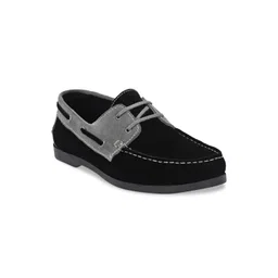CARLO ROMANO Men Black Colourblocked Boat Shoes-picture-24