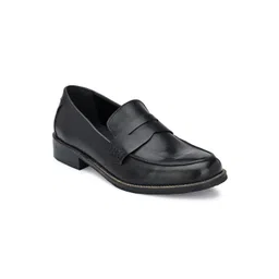 CARLO ROMANO Men Black Solid Leather Formal Slip-Ons Loafers-image-45