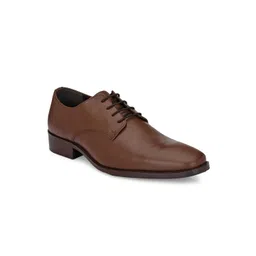 CARLO ROMANO Men Brown Solid Leather Formal Derbys-picture-29