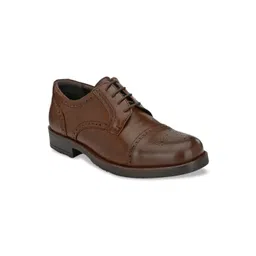 CARLO ROMANO Men Brown Solid Leather Formal Derbys-picture-18