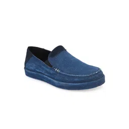 CARLO ROMANO Men Lightweight Comfort Insole Canvas Denim Loafers-image-24