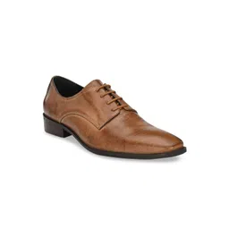 CARLO ROMANO Men Tan Brown Solid Leather Formal Derbys-picture-41