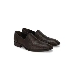 CARLO ROMANO Men Textured Leather Formal Slip-On Shoes-picture-40