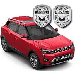 Carlooks XUV 300 Owners Club Emblem Sticker for Cars, This can be Used on Fenders Doors Dickey Set of 2 pcs for All Cars_Silver_ Black-picture-31
