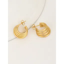 Carlton London 18KT Gold-Plated Contemporary Half Hoop Earrings-picture-18