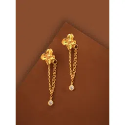 Carlton London 18kt Gold Plated CZ Floral Drop Earring-picture-27