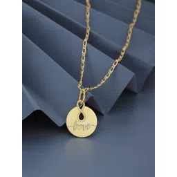 Carlton London 18kt Gold Plated Infininty with Love Texture Pendant and Chain-picture-10